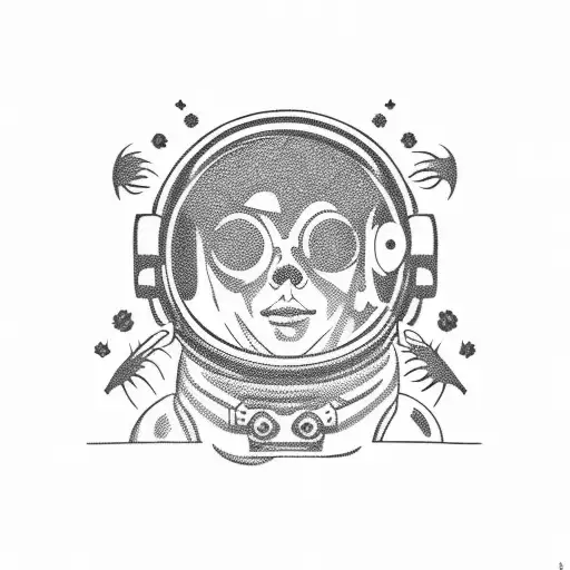 Astronaut Exploring A Field Of Sunflowers