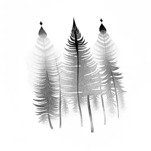 Pine Tree With Feathers