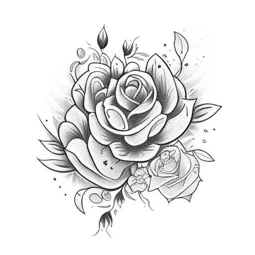Combine Old School And Floral Elements In A Tattoo Design