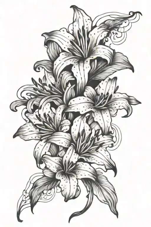 Lily Flowers Intertwined