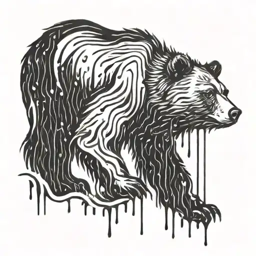 Bear In Rain Pouring