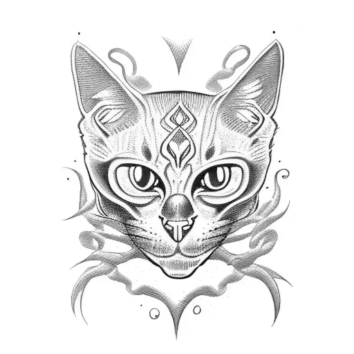 Black Cat With A Skull