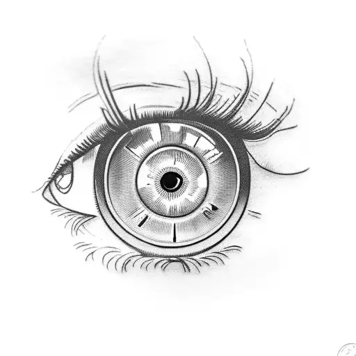 Eye With Clock As The Pupil And Fire Instead Of Eyelashes
