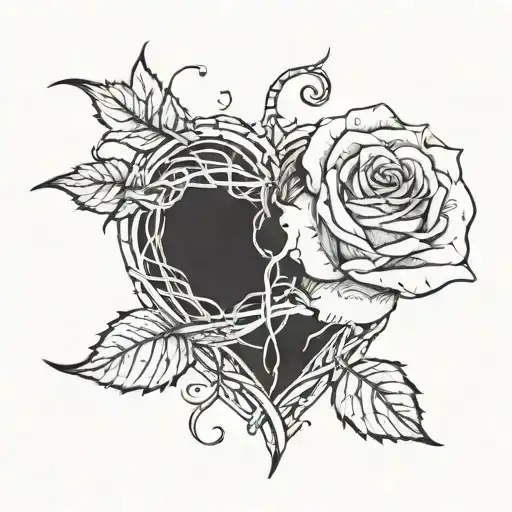 A Broken Heart Intertwined With A Rose To Symbolize The Love For Your Ex That You Can't Forget
