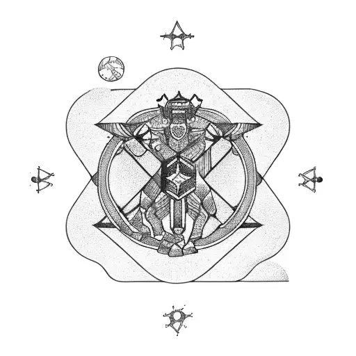 Constellation Of Libra Intertwined With Military Insignia