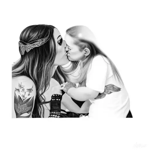 A Woman Kissing Her Daughter