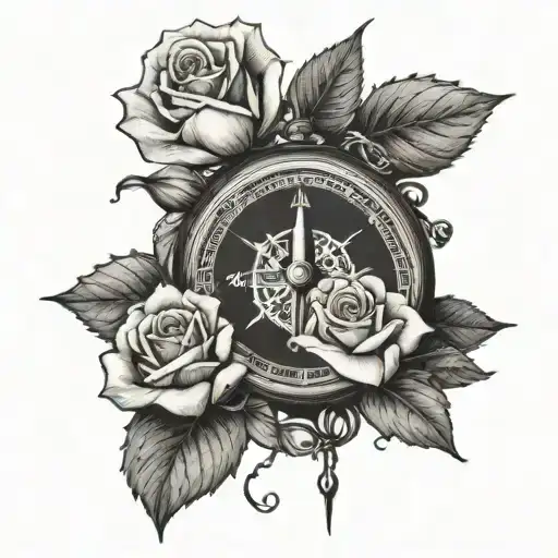 Compass Gibraltar Rock White Roses Blooming