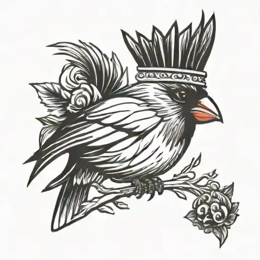 A Cardinal Wearing A Red Crown
