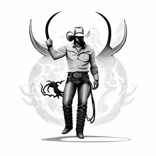 Cowboy Fighting Demons