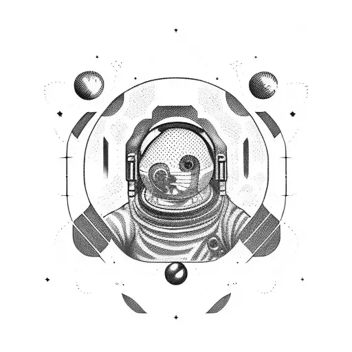 Astronaut With Binary Code