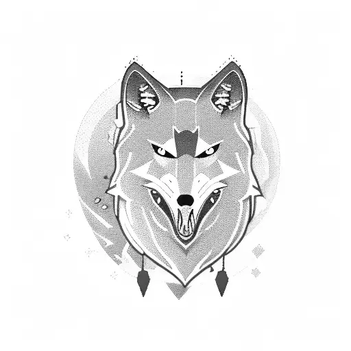 A Pixelated Wolf Howling At The Moon With A Gaming Controller In Its Mouth