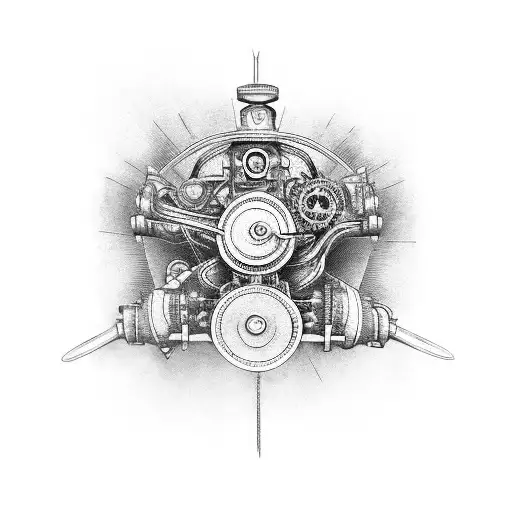 A Vintage Car Engine Transformed Into A Steampunk-inspired Design