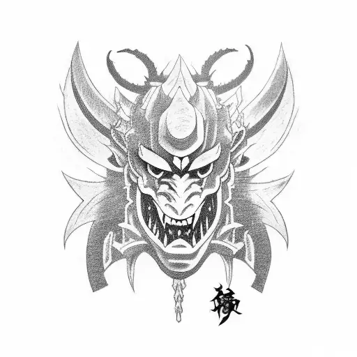 Oni Mask Dragon Samurai