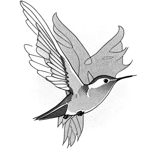 Mystical Representation Of A Hummingbird Flying Through A Dense Forest