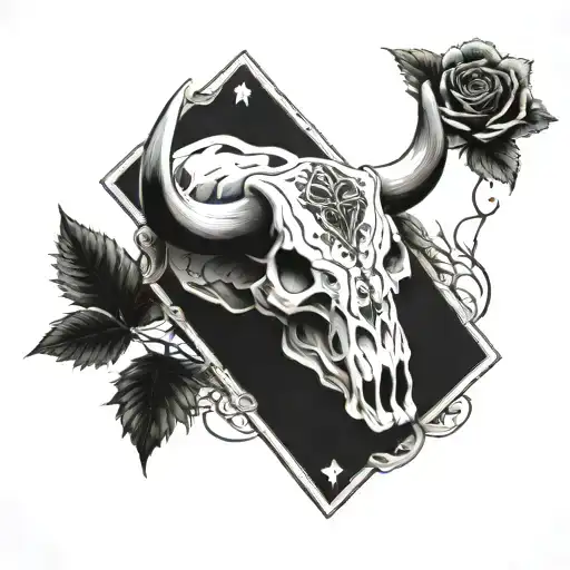 Bull Skull Ace Cards Forest