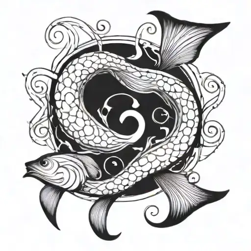 Fish In An Infinity Symbol Intertwined