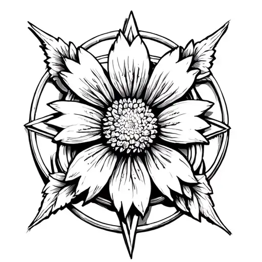 Viking Edelweiss Flower Cross Celtic Stars Of Valais Flag