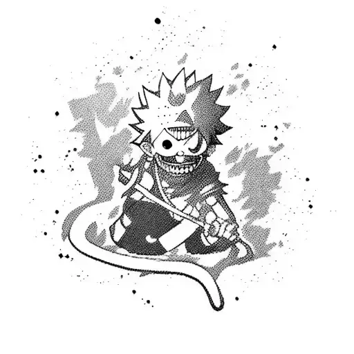 Combine Characters From One Piece And Naruto In A Dynamic Battle Scene