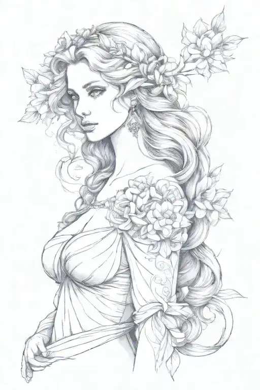 Full Body Aphrodite Realistic Beautiful Girl Shoulder