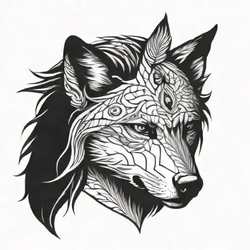 Wolf And Women Face