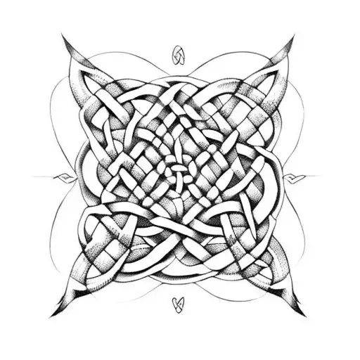 Celtic Knotwork Intertwined With Storm Clouds