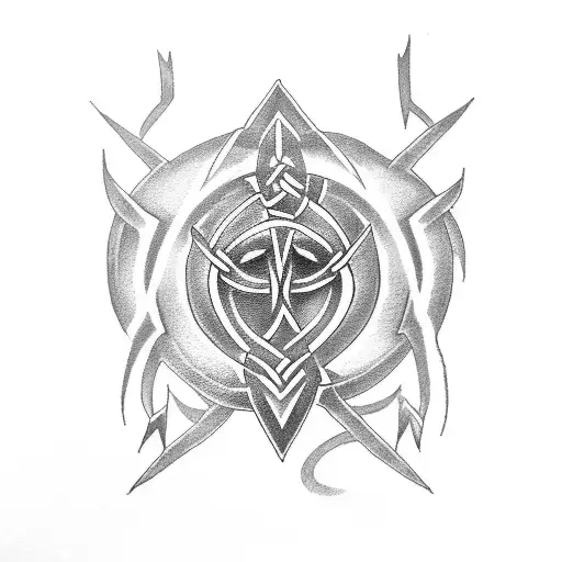 Celtic Symbols Representing Strength And Leadership Combined With Lightning Bolts