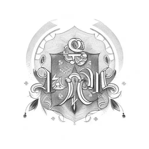 A Blackwork Tattoo Incorporating The Number 'Leyah' In Roman Numerals