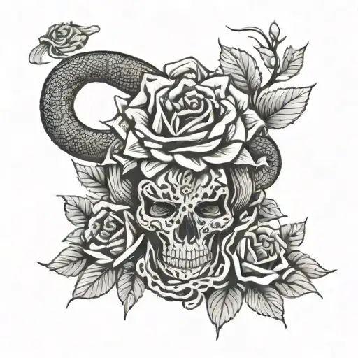 Snake Roses And Face