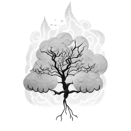 Tree With Clouds And A Magic Wand