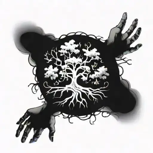 Tree And Smile And Hands