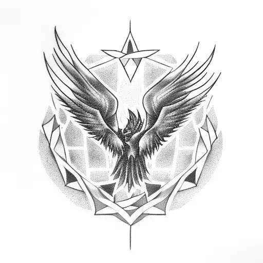 Pheonix Wrapped Around Cards And Dice