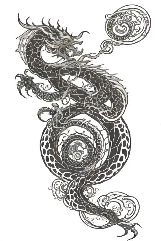 Dragon With Treble Cleff Tail