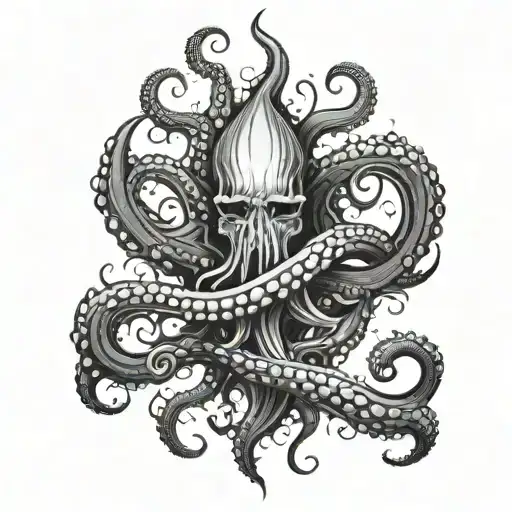 Trident With Octopus Tentacles Wrapping