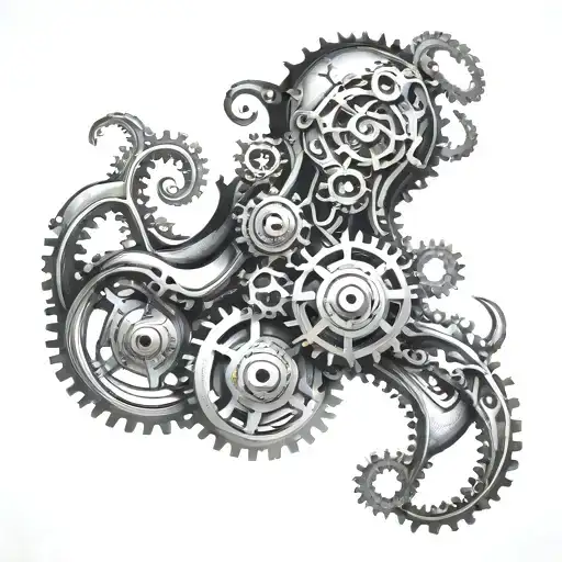 Mechanical Octopus With Gears And Tools Incorporated Into Its Design