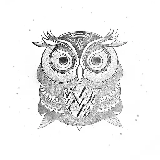 Owl With Sri Yantra