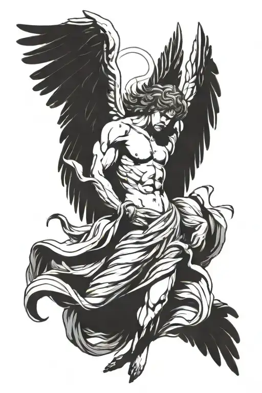 Muscular Angel With Wings