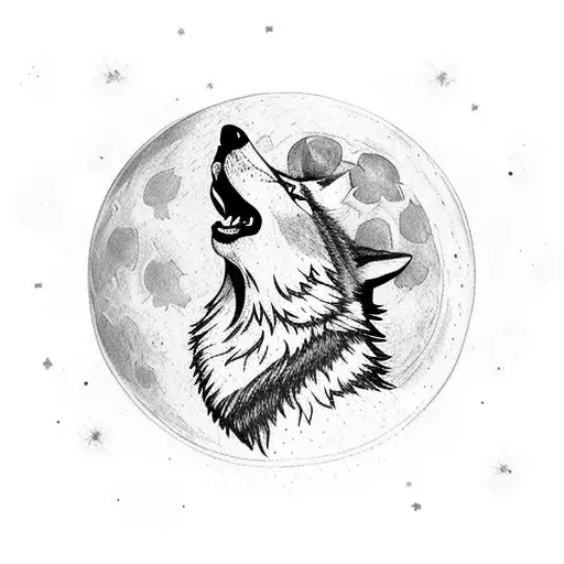 A Majestic Wolf Howling At The Moon In A Dense Forest