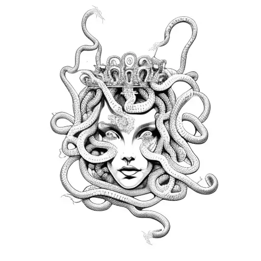 Medusa With A Crown Of Snakes