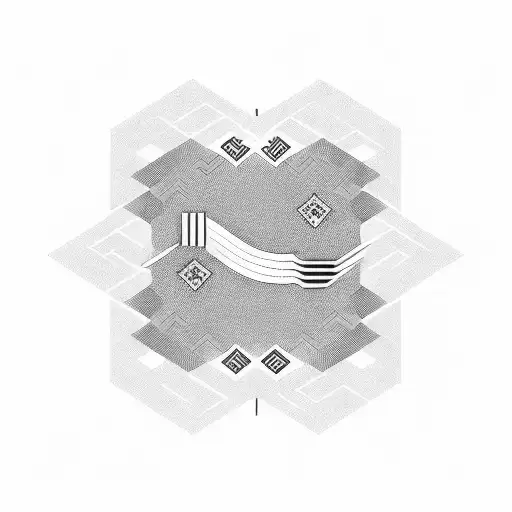 A Geometric Design Of The Korean Flag Merging With A Circuit Pattern