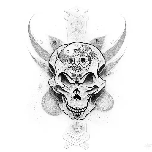 Design A Tattoo With A Graffiti-style Moretto Written In Black And Grey