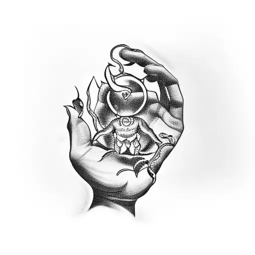 Devil Hand Touching A Baby