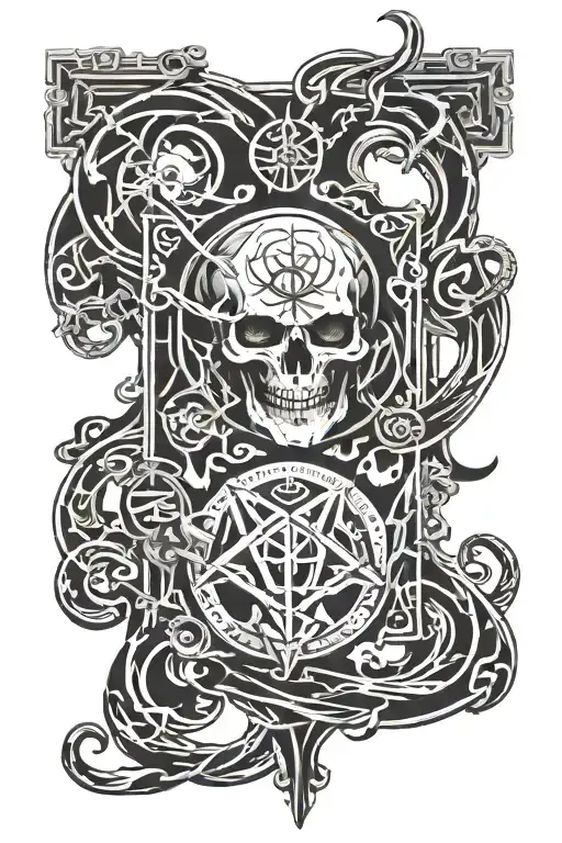 Satanic Style Lettering Of Pulvis Et Umbra Sumus