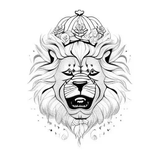 The Cowardly Lion Crying Looking At A Flower