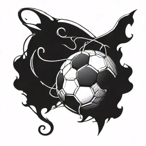 A Soccer Ball Morphing Into A Musical Note With Dragon Ball Z Elements Intertwined
