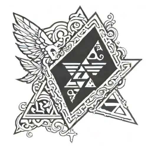 Zelda Triforce And Aries Symbol