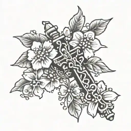 Rosary Beads With Flowers Growing