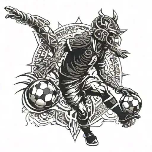 Combine Elements Of Hinduism And Football To Create A Unique Tattoo Design