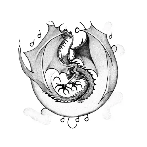 A Dragon Playing A Musical Instrument