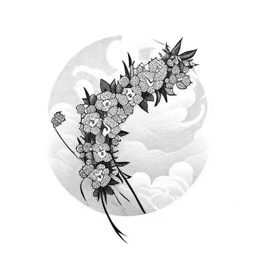 Katana In A Field Of Flowers