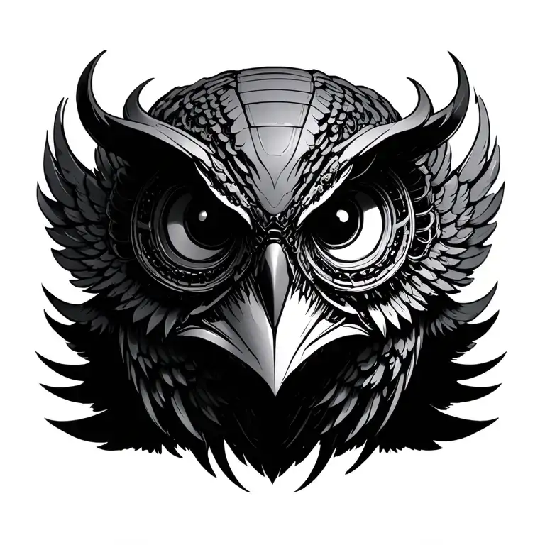 Giger Owl Alien Head Wings Biomechanoid Cyberpunk